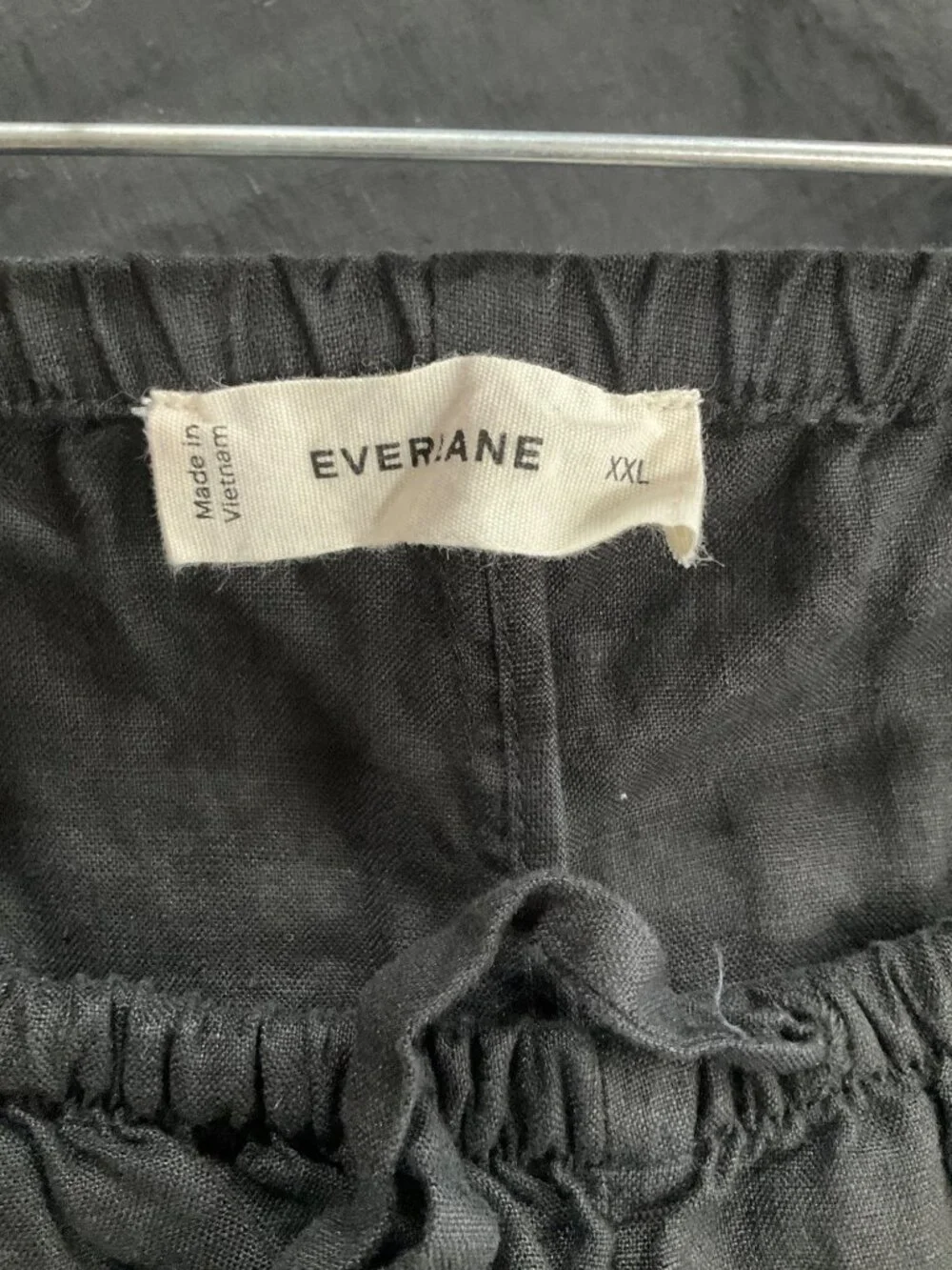 Everlane The Drawstring Pants in Linen in Black XXLarge New Womens Trousers